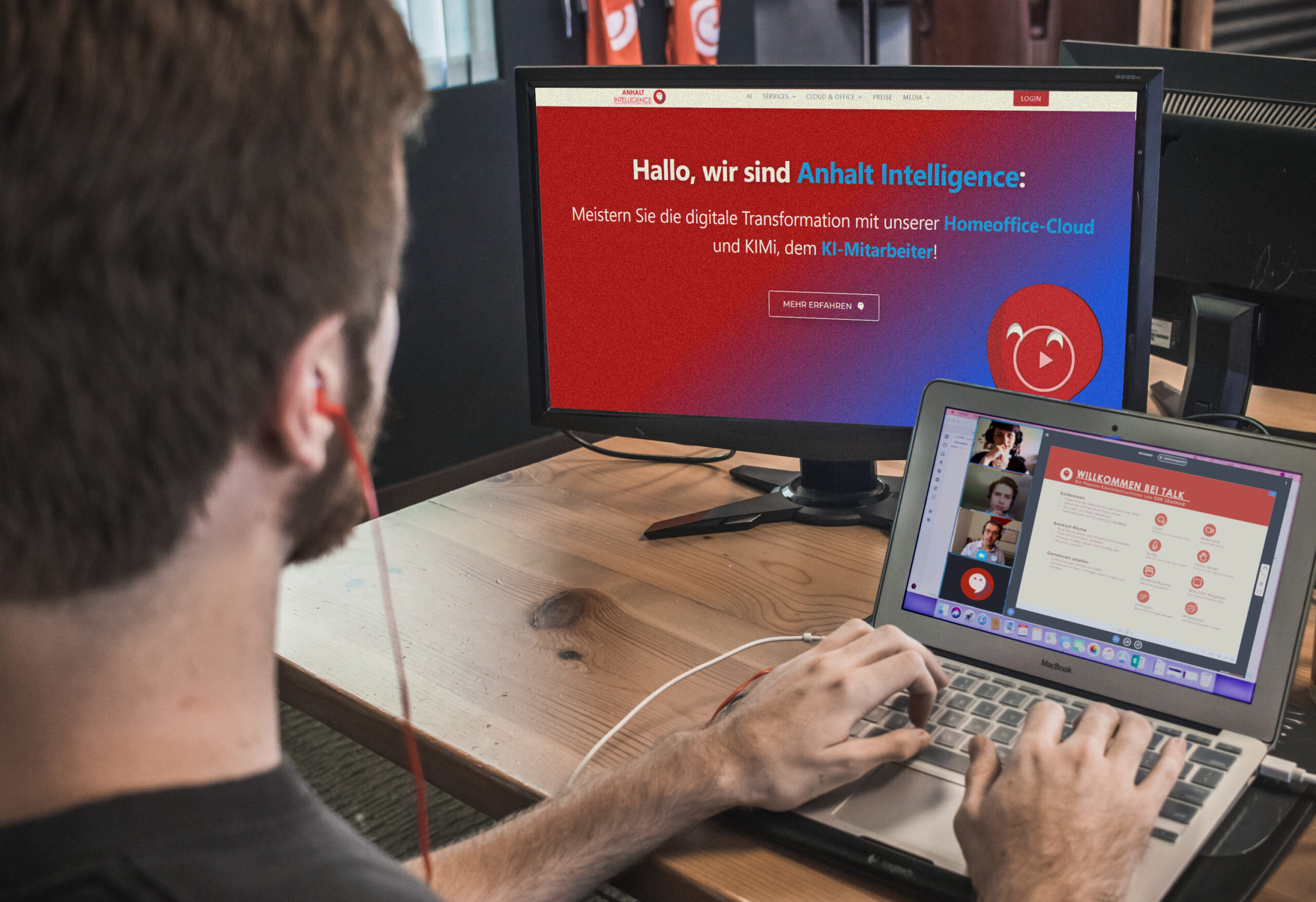 Mockup-Werbung Homeoffice mit Anhalt Intelligence